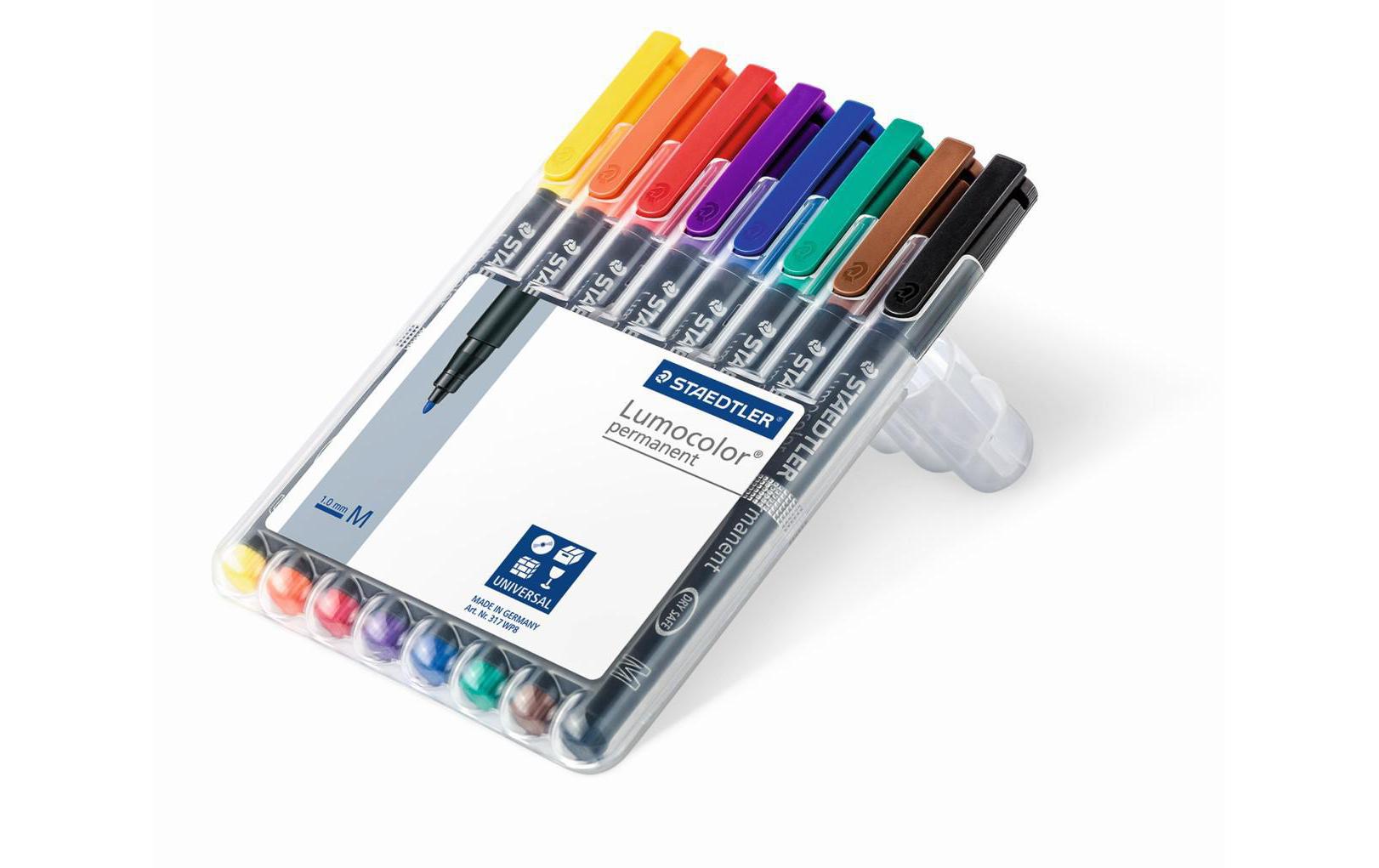 STAEDTLER 317 Folienstift Lumoc M 8St Box permanent,M-Spitze, ca. 1.0 mm