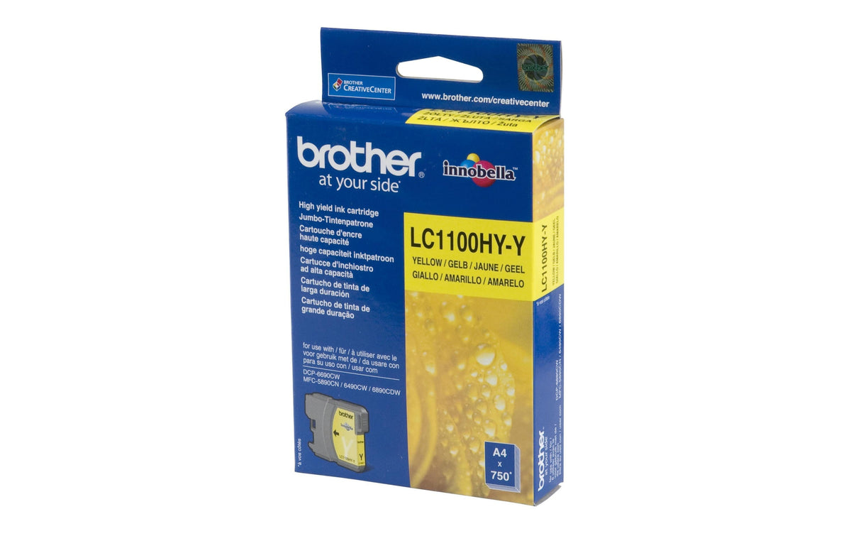Tinte Brother LC-1100HYY, yellow zu allen A3 Geräten, 750 Seiten@5% Deckung
