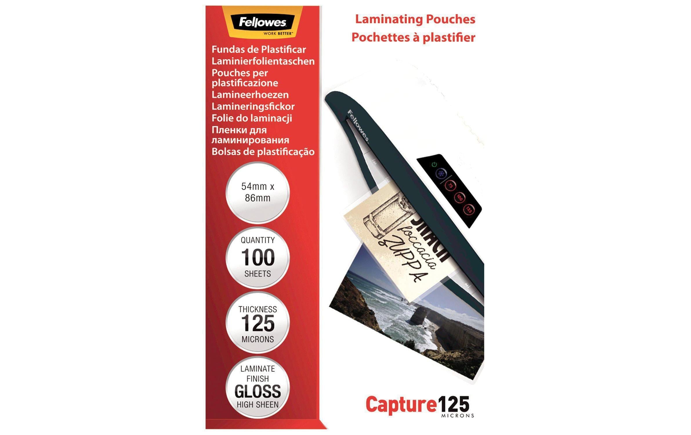 Fellowes Laminierfolien 125 Mikron 100 Stück, 54x86mm