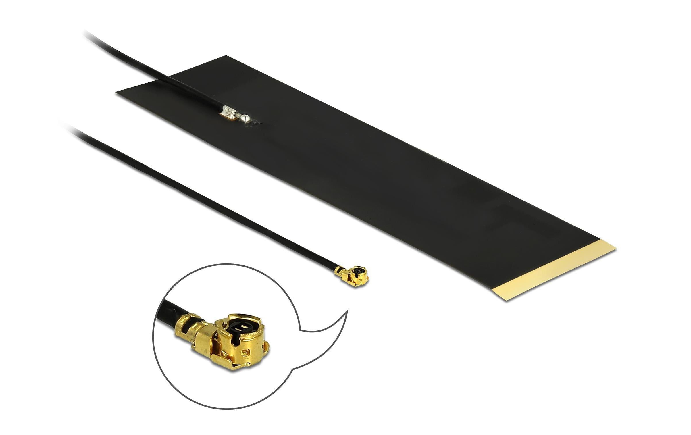Delock LTE Antenne, 15cm, 1.13 MHF I Stecker, Klebemontage, 3.9 dBi