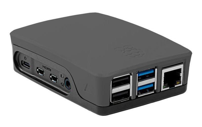 Gehäuse zu Raspberry Pi 4 Model B, (Pi 4B) Farbe: grau/schwarz