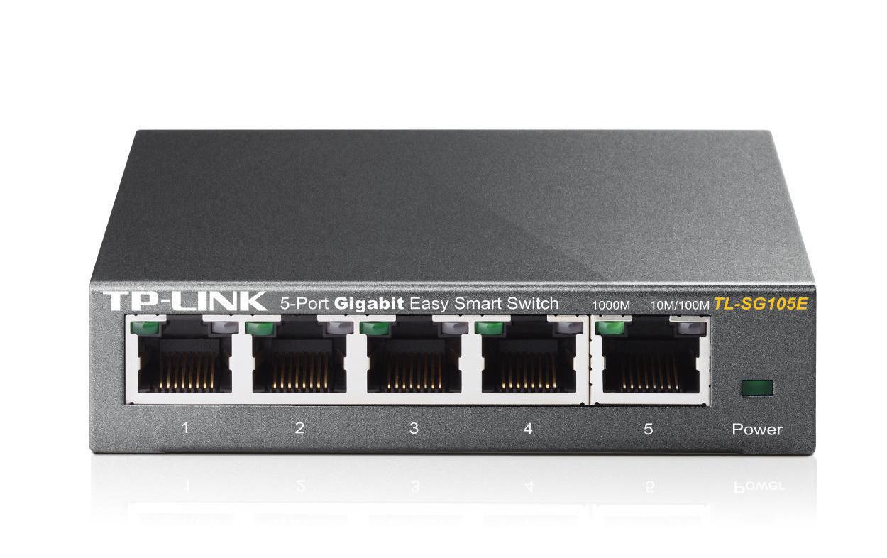 TP-Link TL-SG105E: 5Port Easy Smart Switch 5x 10/100/1000Mbps RJ45-Ports