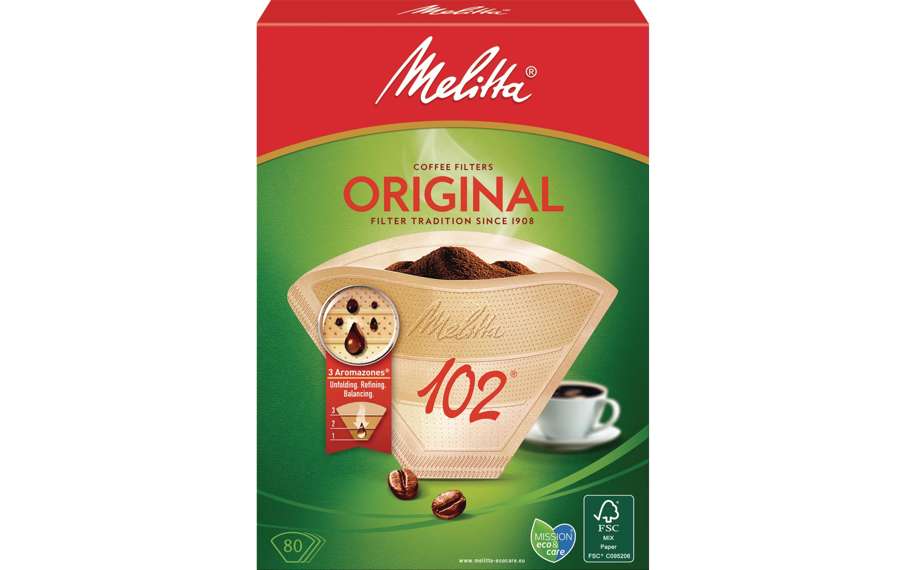Melitta Filtertüte Original Gr.102 80 Stück, ungebleicht/naturbraun