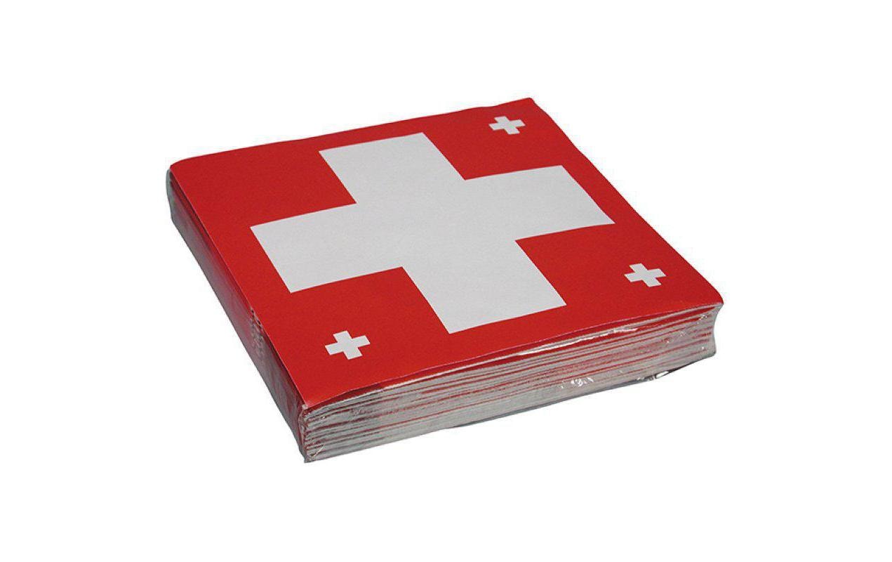 CH Servietten Schweizerkreuz 33x33 cm, 20 Stück