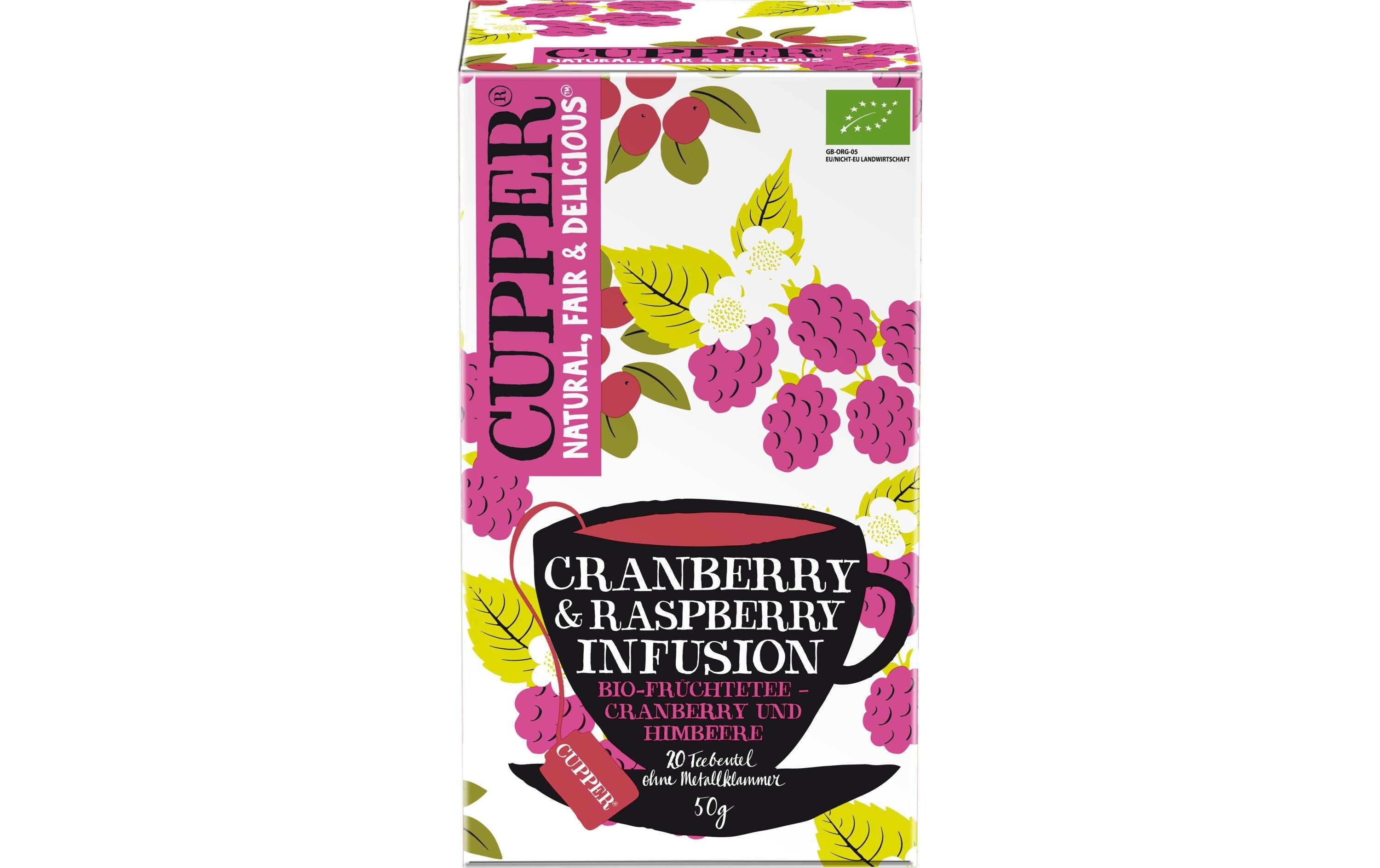 Cranberry Himbeer Früchtetee, Aufg Pack 20 x 2.5 g