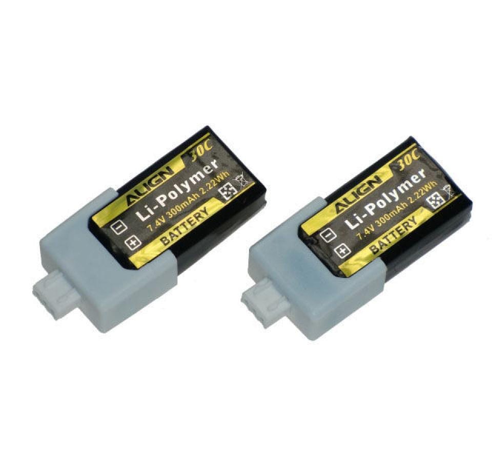 ALIGN LiPo-Akku 7.4V 300mAh 30C 2 Stück zu T-Rex 150