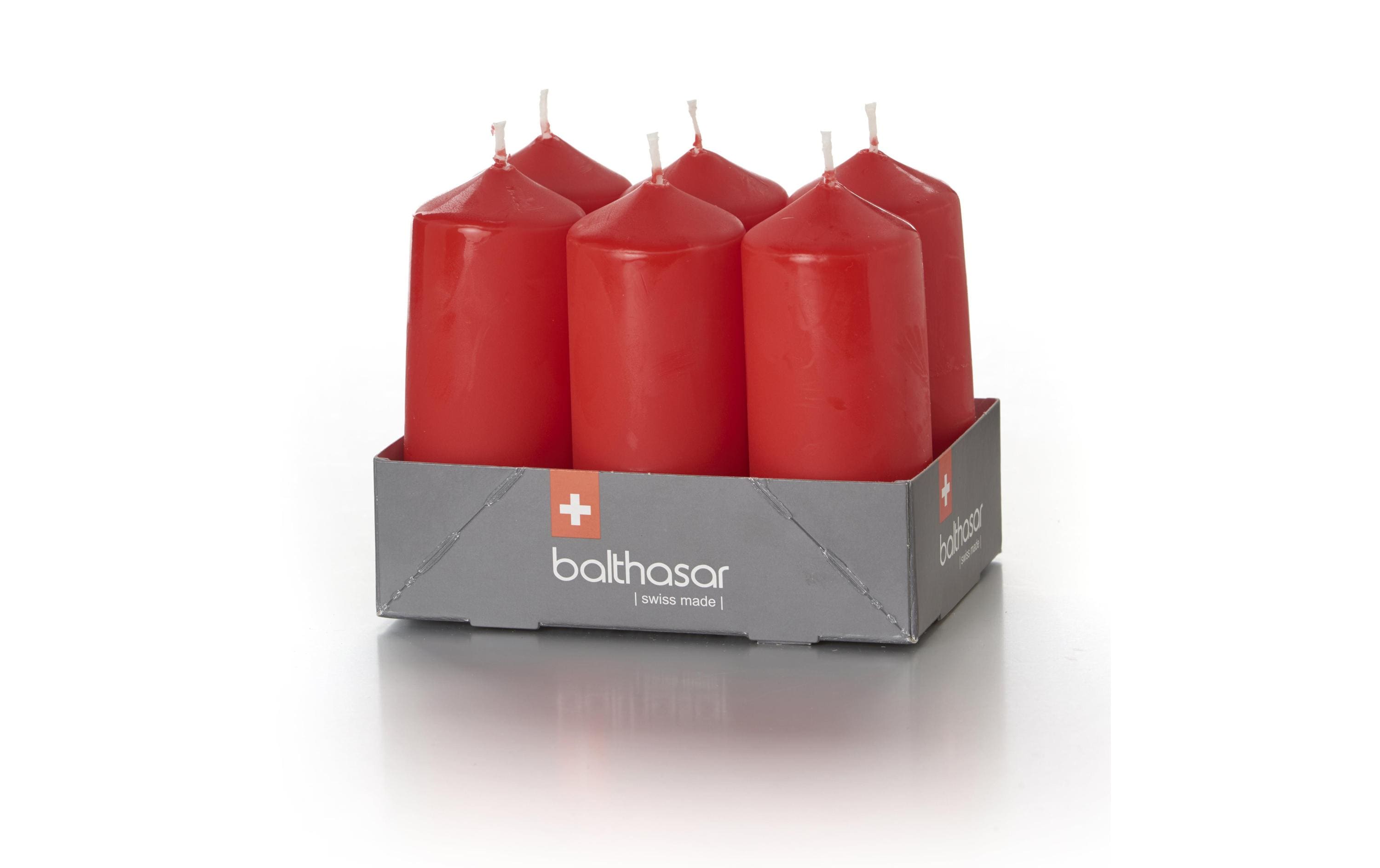 balthasar Zylinderkerze rot 6er B: 40 x H: 95 mm