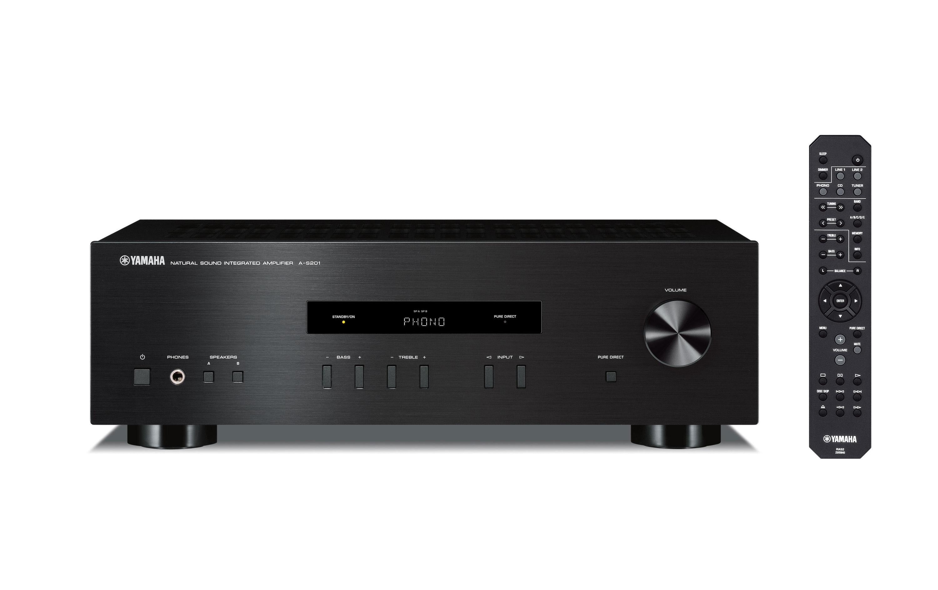 Yamaha A-S201-B, Stereo Vollverstärker 2x 140Watt, Pure Direct, Schwarz