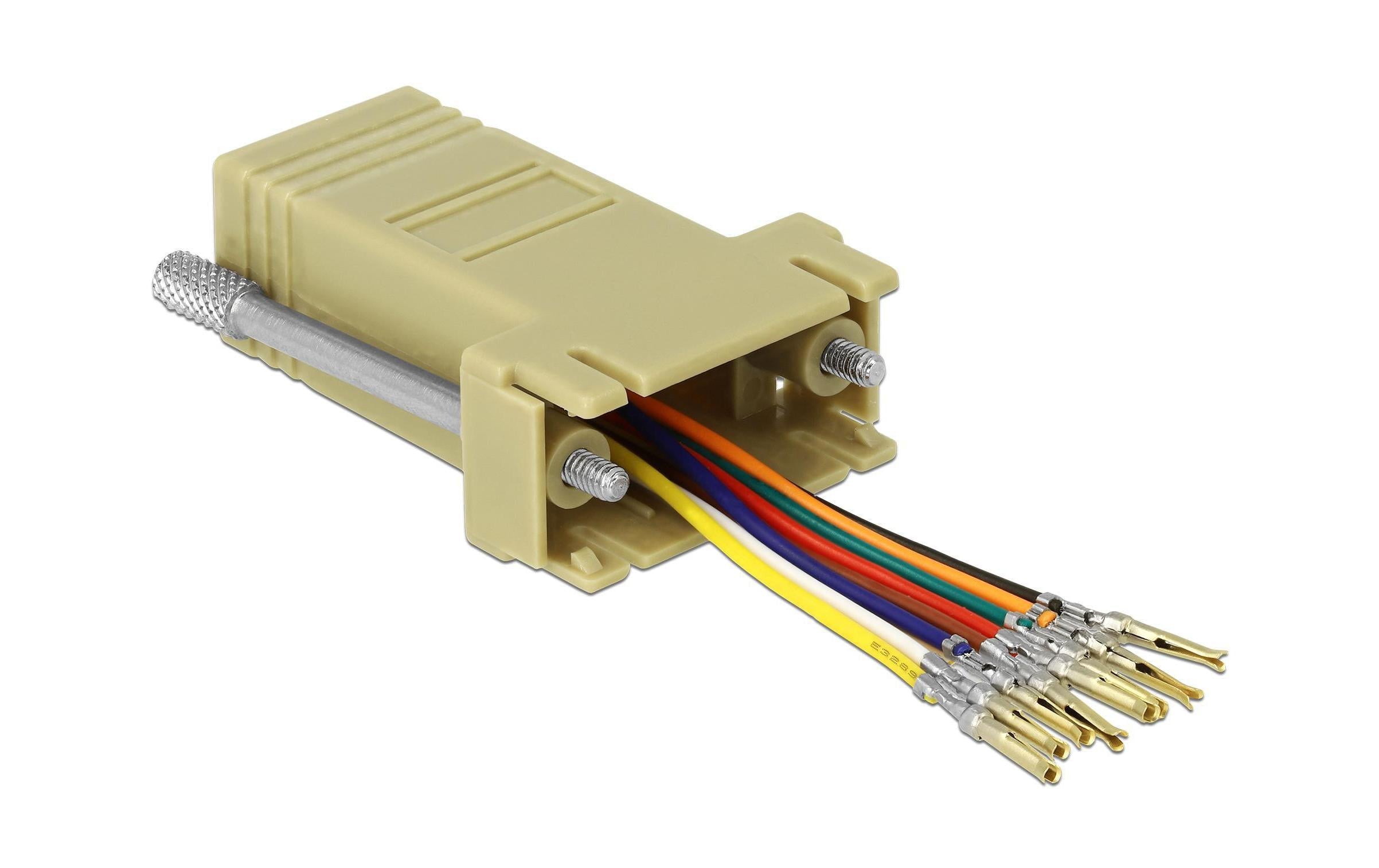 RJ-45 Buchse zu RS232 Buchse Montagesatz Anleitung, individuell schaltbar, grau