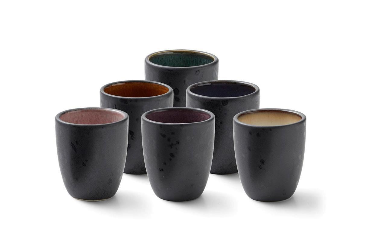 Bitz Espressotasse 10cl coloured/black 6er Set, Stoneware