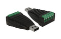 Delock Terminalblock 5 Pin Konverter USB-A zu RS-422/485