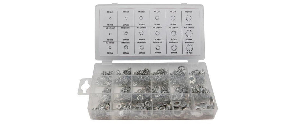 Perel Sicherungsscheiben-Set HAS03, 720tlg. aus verzinktem, rostbeständigem Stahl
