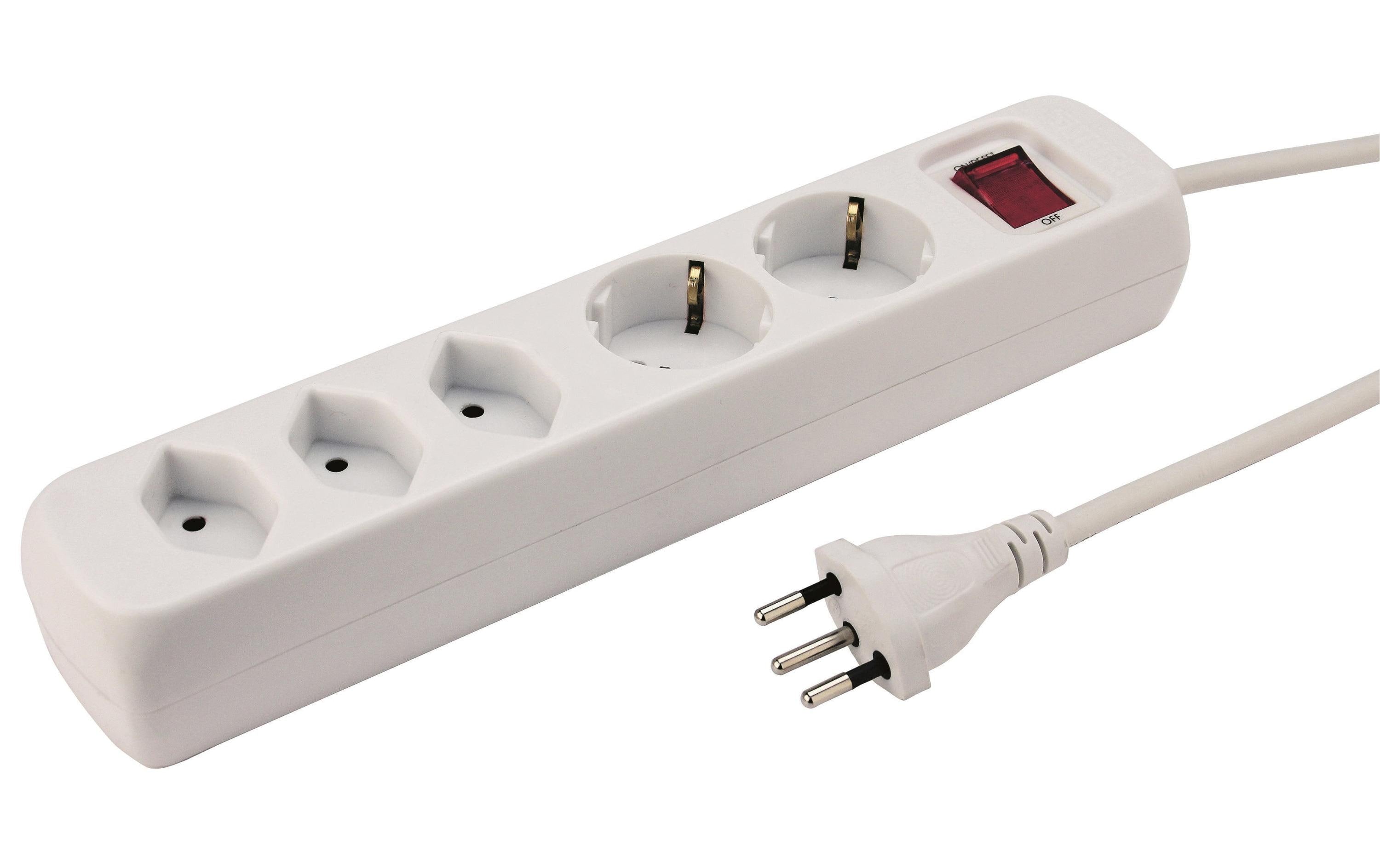 Steckdosenleiste 3xT13, 2x SchuKo 1.5m Kabel, mit Kinderschutz