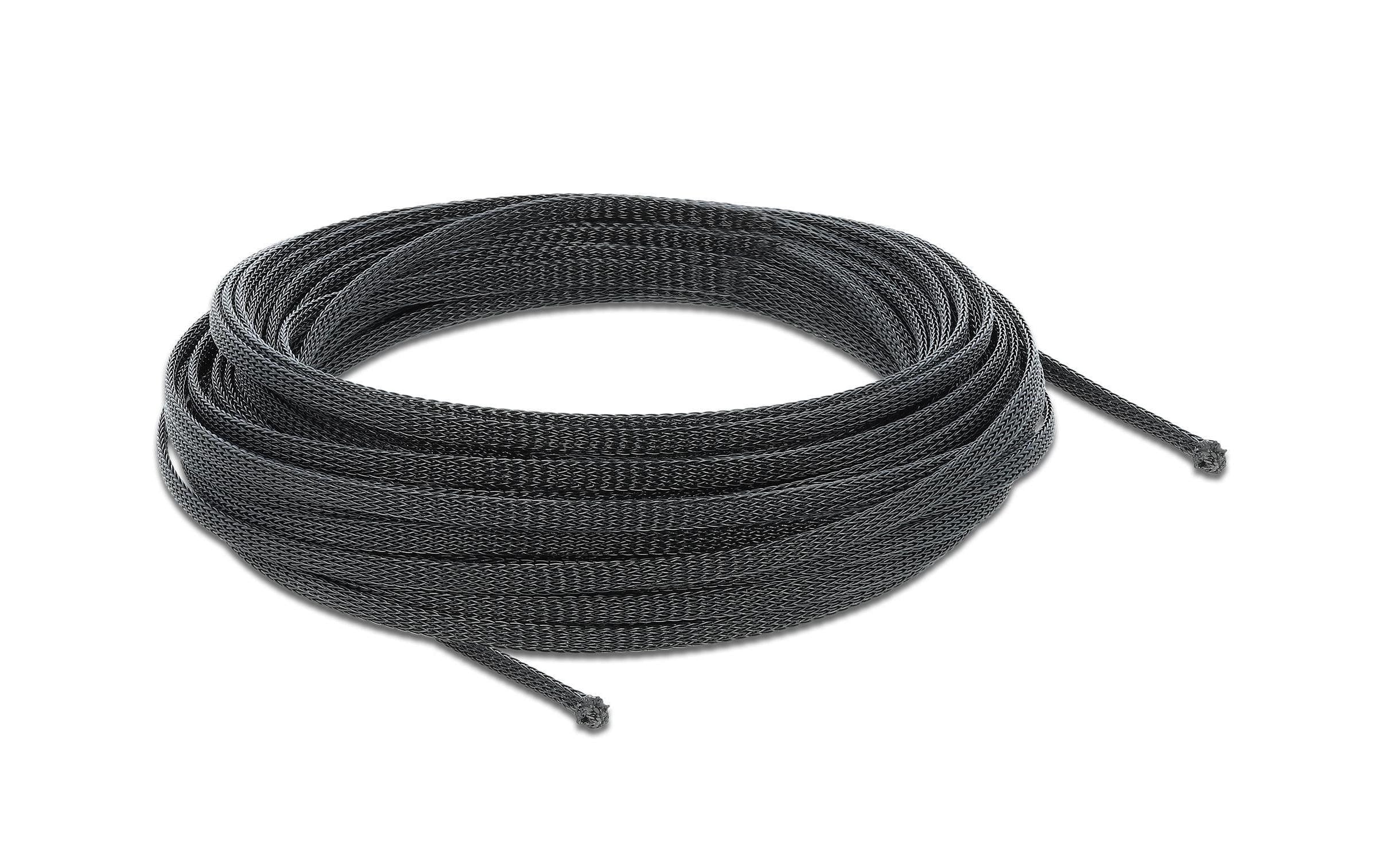 Delock Geflechtskabelschlauch, 10mx3mm, sw dehnbar,schneidbar,hitzebeständig