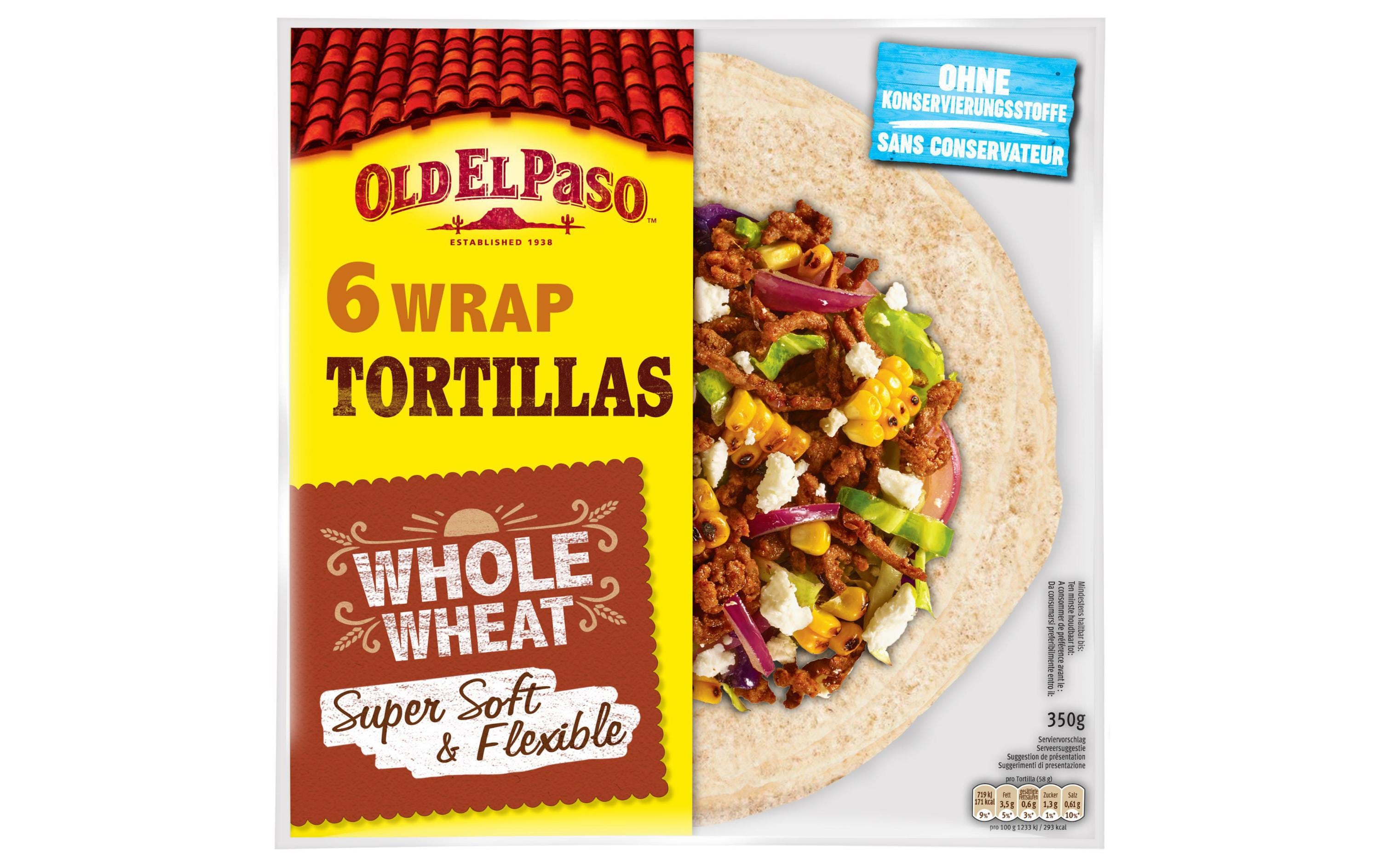 Old El Paso Whole Wheat Tortillas 350g