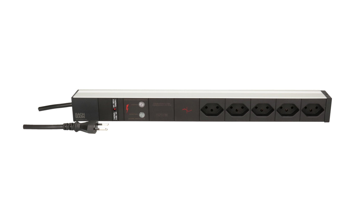 PDU 19" 5xT13 sw 1HE, ÜSS/NF