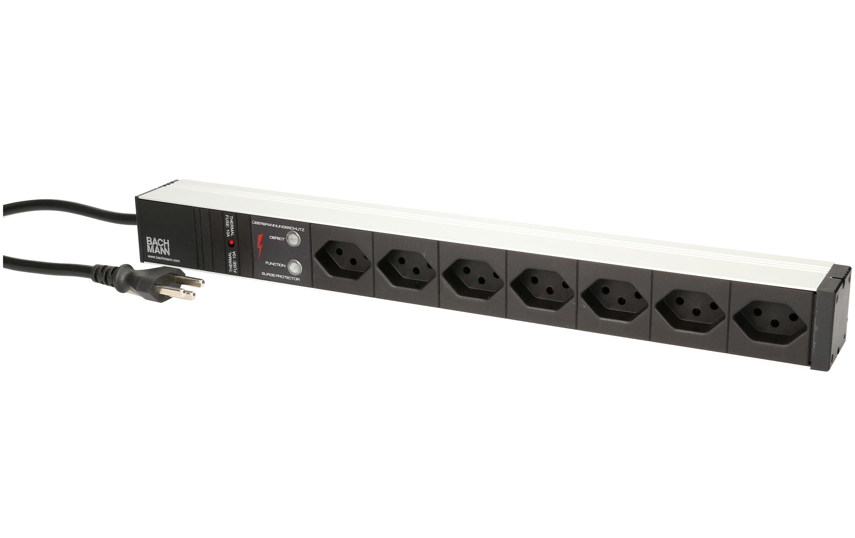 PDU 19" 7xT13 sw 1HE ÜSS
