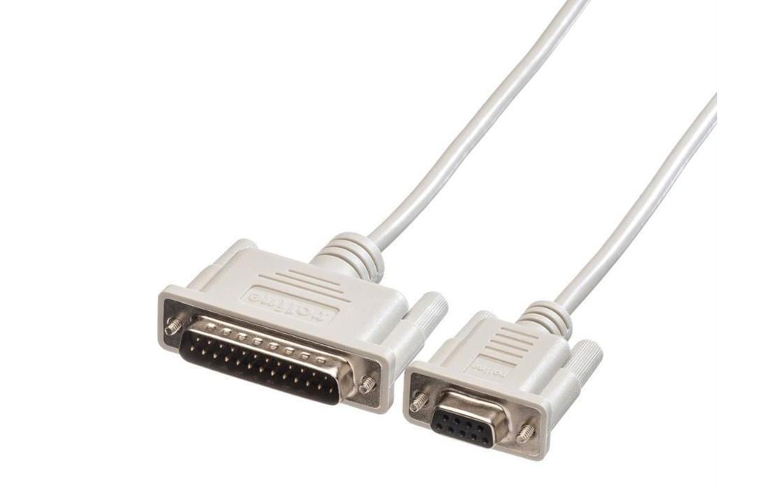 Serielles Druckerkabel DB9-Bu zu DB25-St 3 Meter, SB9-Stecker, DB25-Buchse