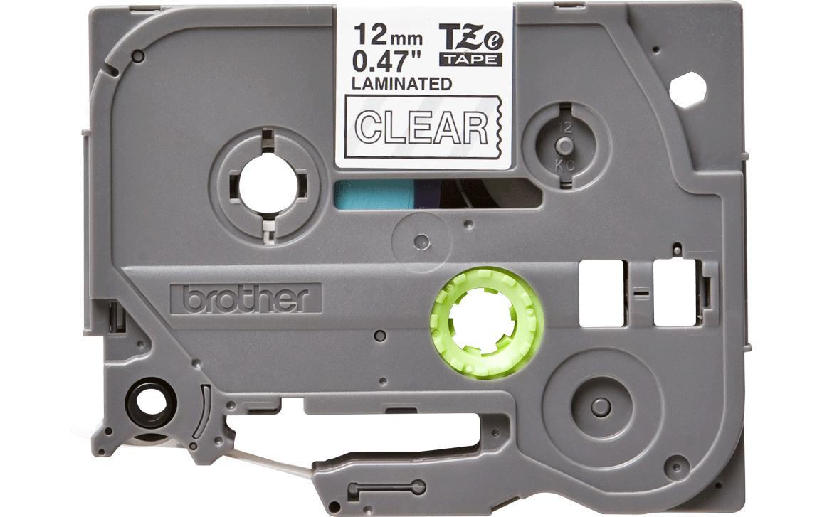 Brother P-touch Schriftband TZe-135,TZ-Band laminiert,weiss auf klar, 12mm, 8m