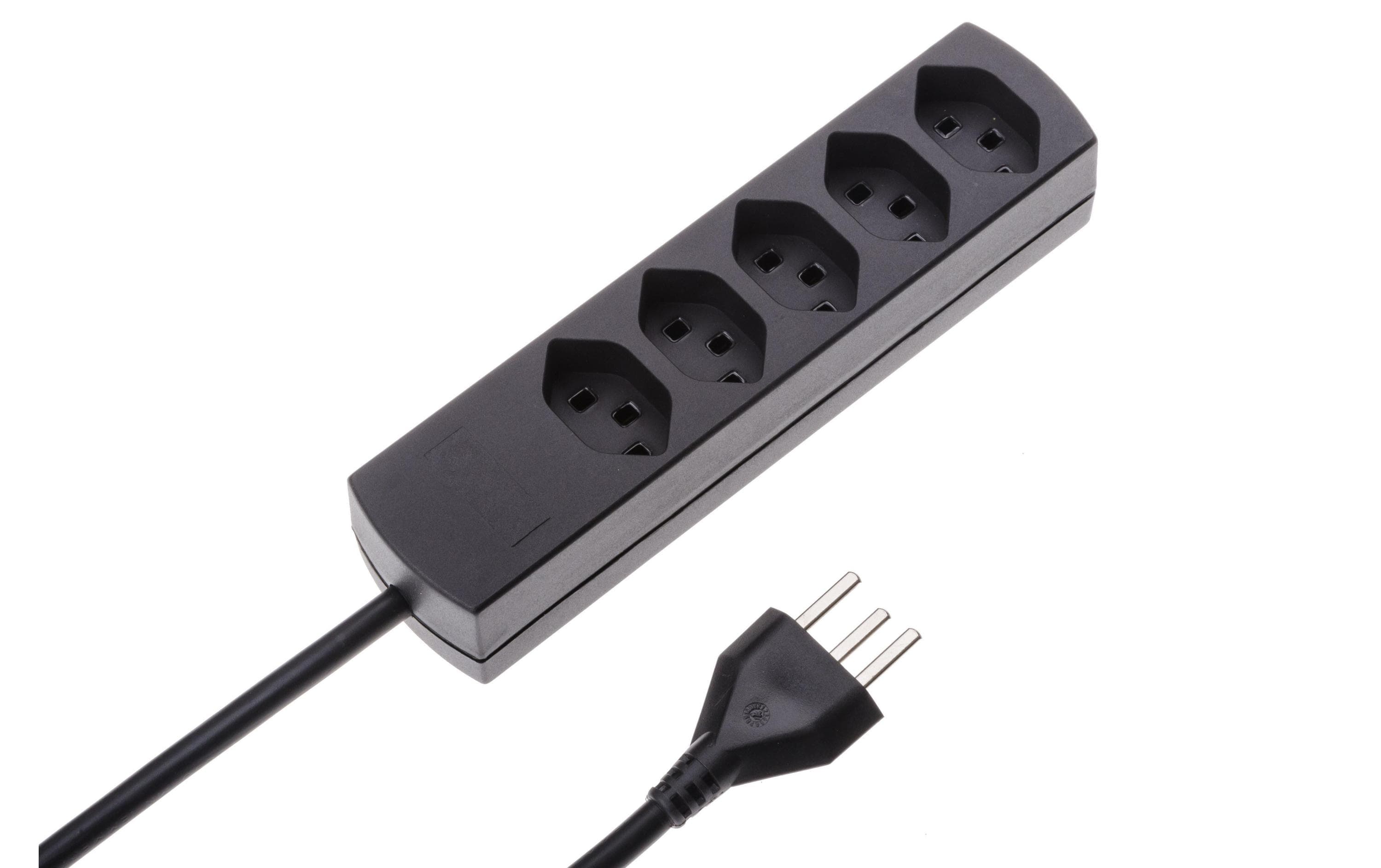 Max Hauri Steckdosenleiste Safety-Line 5xT23, schwarz, ohne Schalter
