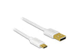 USB2.0-Kabel A-MicroB 3-Set, 30,60,90cm max. 480Mbps, Typ-C, weiss
