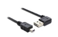 USB2.0-Kabel Easy A-MiniB: 0.5m, schwarz A Stecker nach links oder rechts gewinkelt