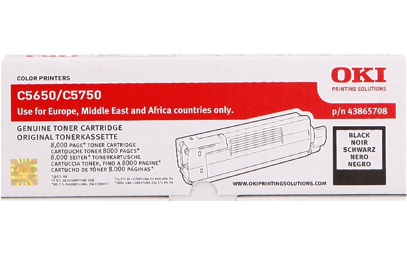 Toner schwarz zu OKI C5650/5750 43865708, 8000 Seiten @5% Deckung