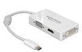 Delock Adapter USB Type-C Stecker VGA / HDMI / DVI Buchse weiß