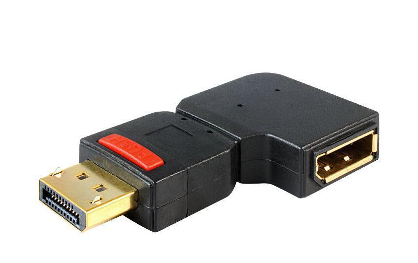 Delock Displayport Adapter, 90° gewinkelt links gewinkelt. Unterstützt DP 1.4, 8K