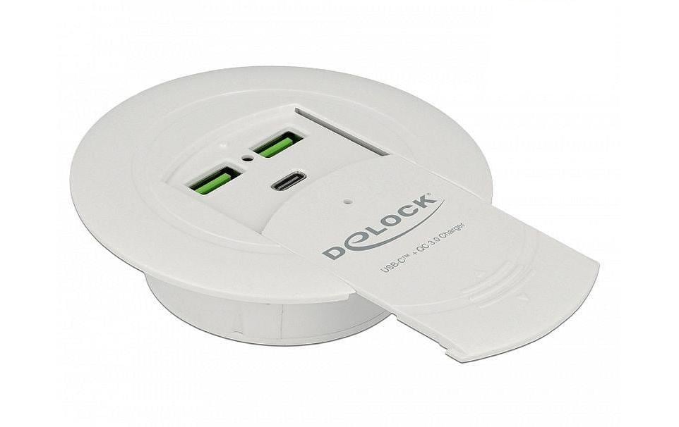 Delock 64065 USB-Hub für Tischeinbau 2x USB-Typ-A, 1x USB-C