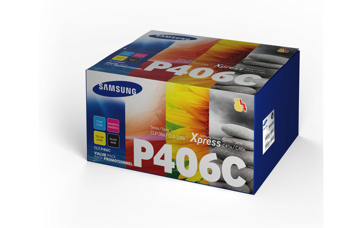 Samsung HP Toner CLT-P406C CYMK SU375A black, magenta, cyan, yellow