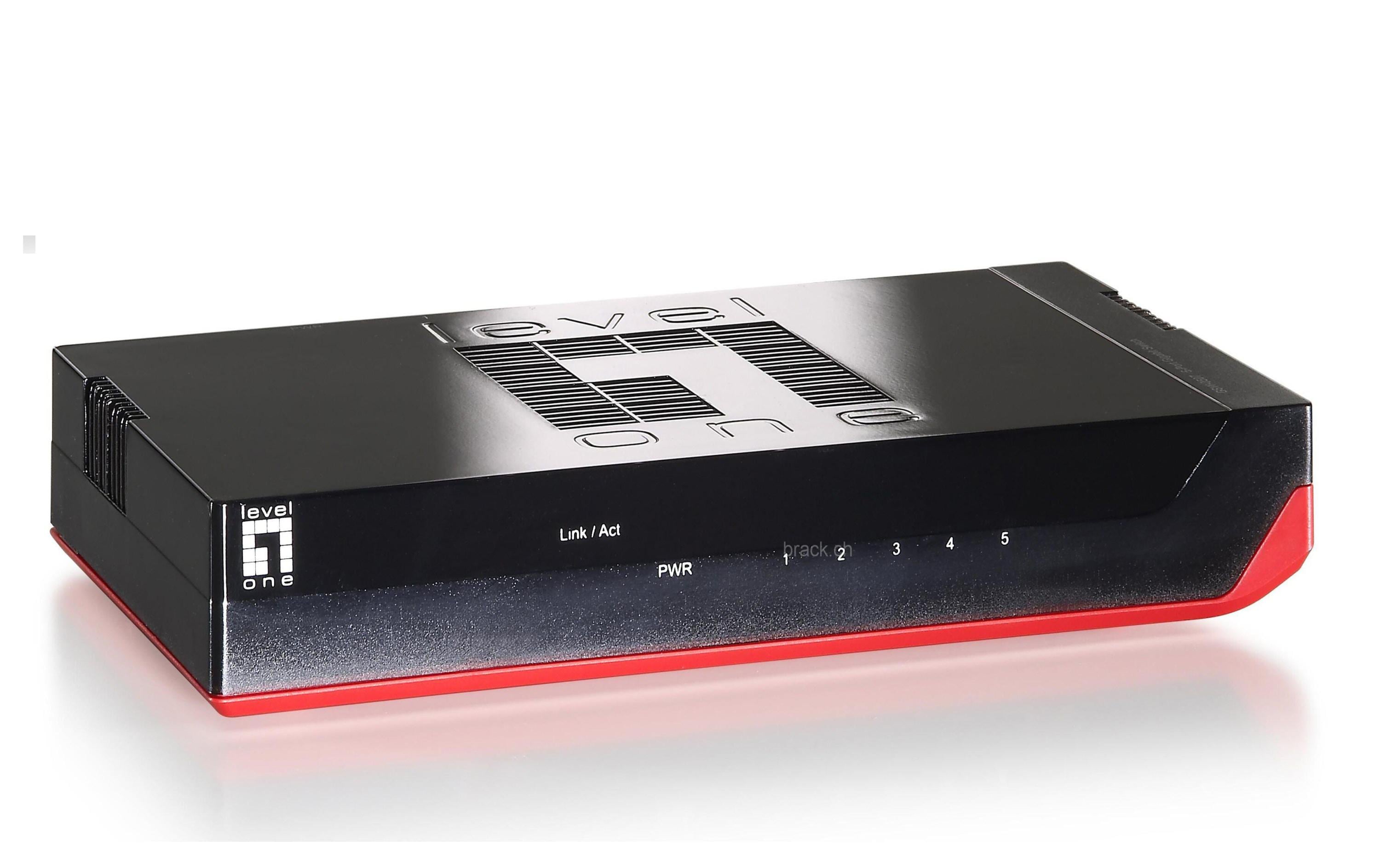 LevelOne GSW-0507_V2: 5Port Switch 1Gbps AutoUplink, ext. NT, lüfterlos