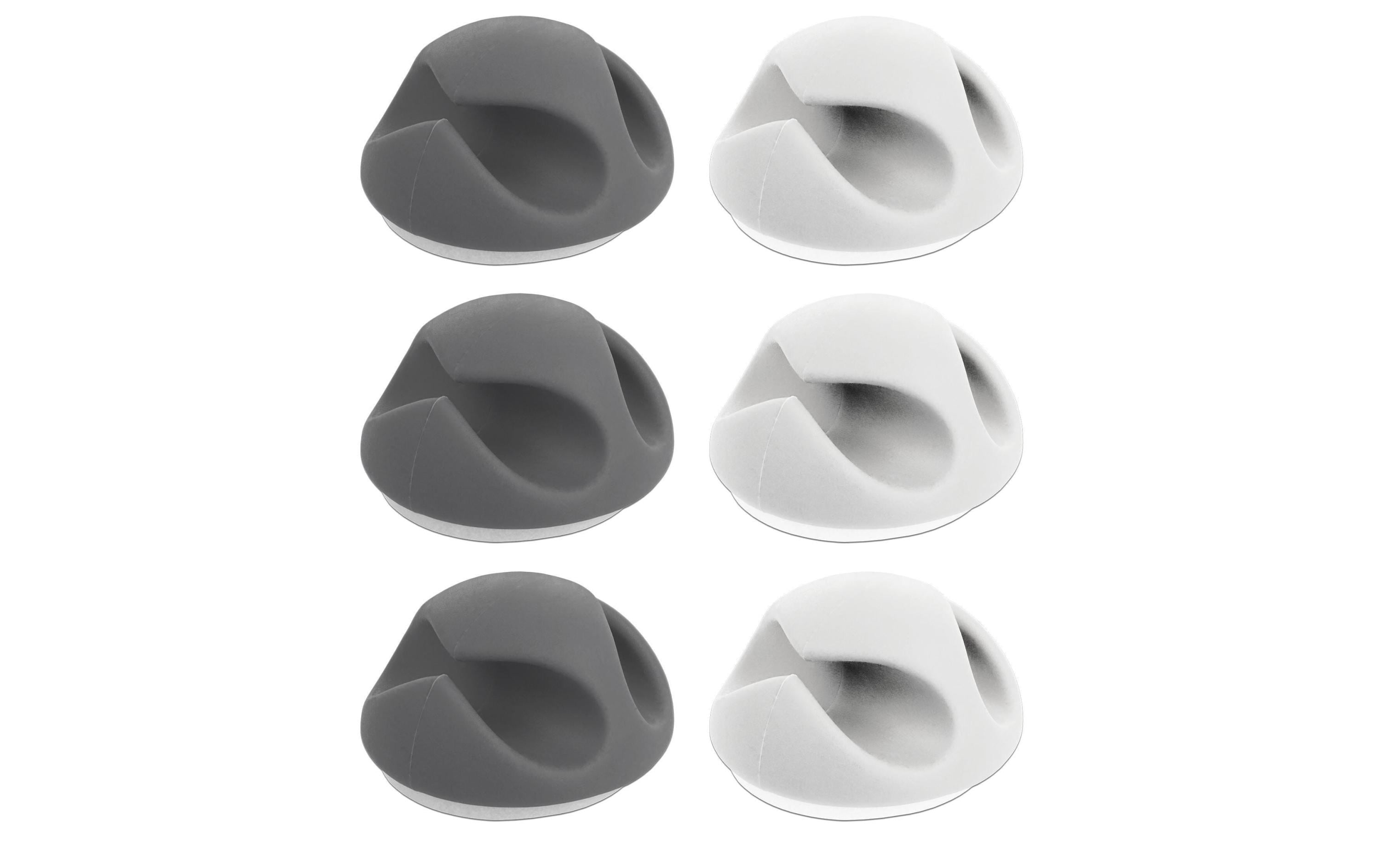 Delock Kabelhalter, TPR, selbstkl. 6 Stück, weiss, grau, D. 6 mm