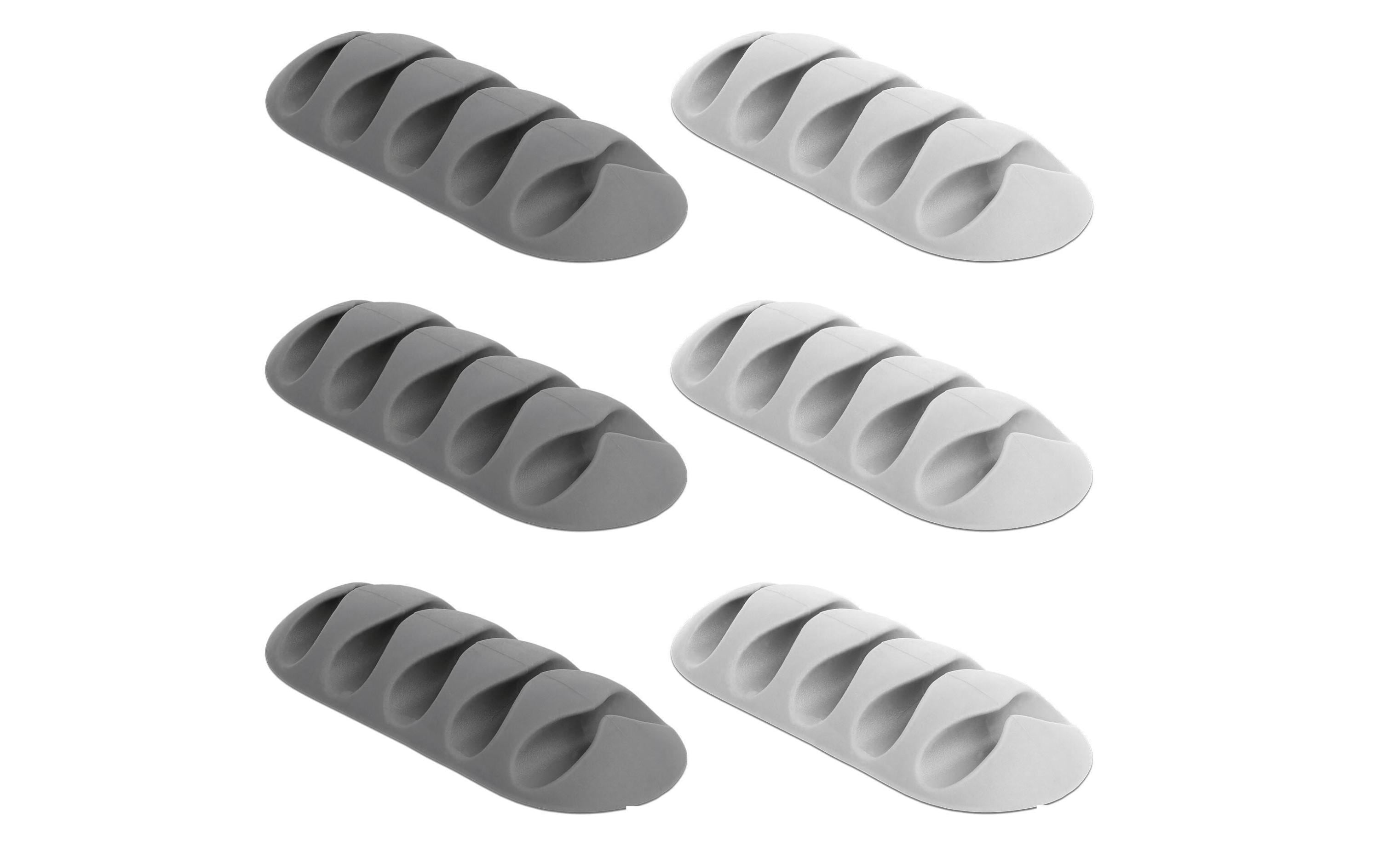 Delock Kabelhalter, TPR, selbstkl. 6 Stück, weiss, grau, D. 5 mm