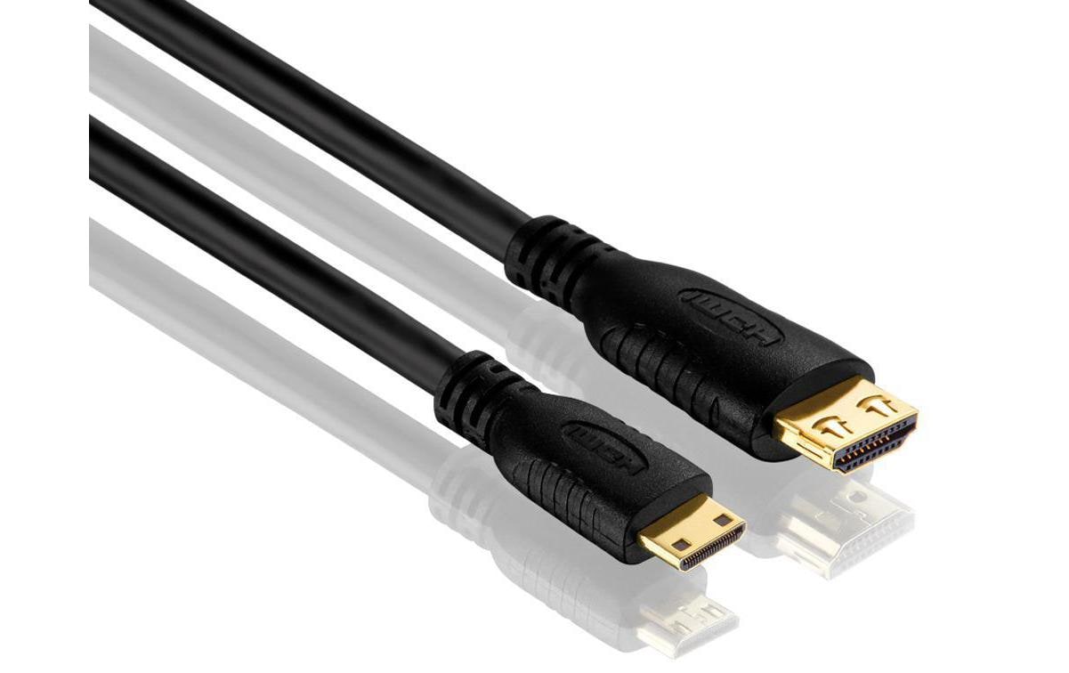 PureInstall, HDMI/MINI HDMI Kabel, 1.00m Beidseitig konfektioniert Premium HDMI DIY