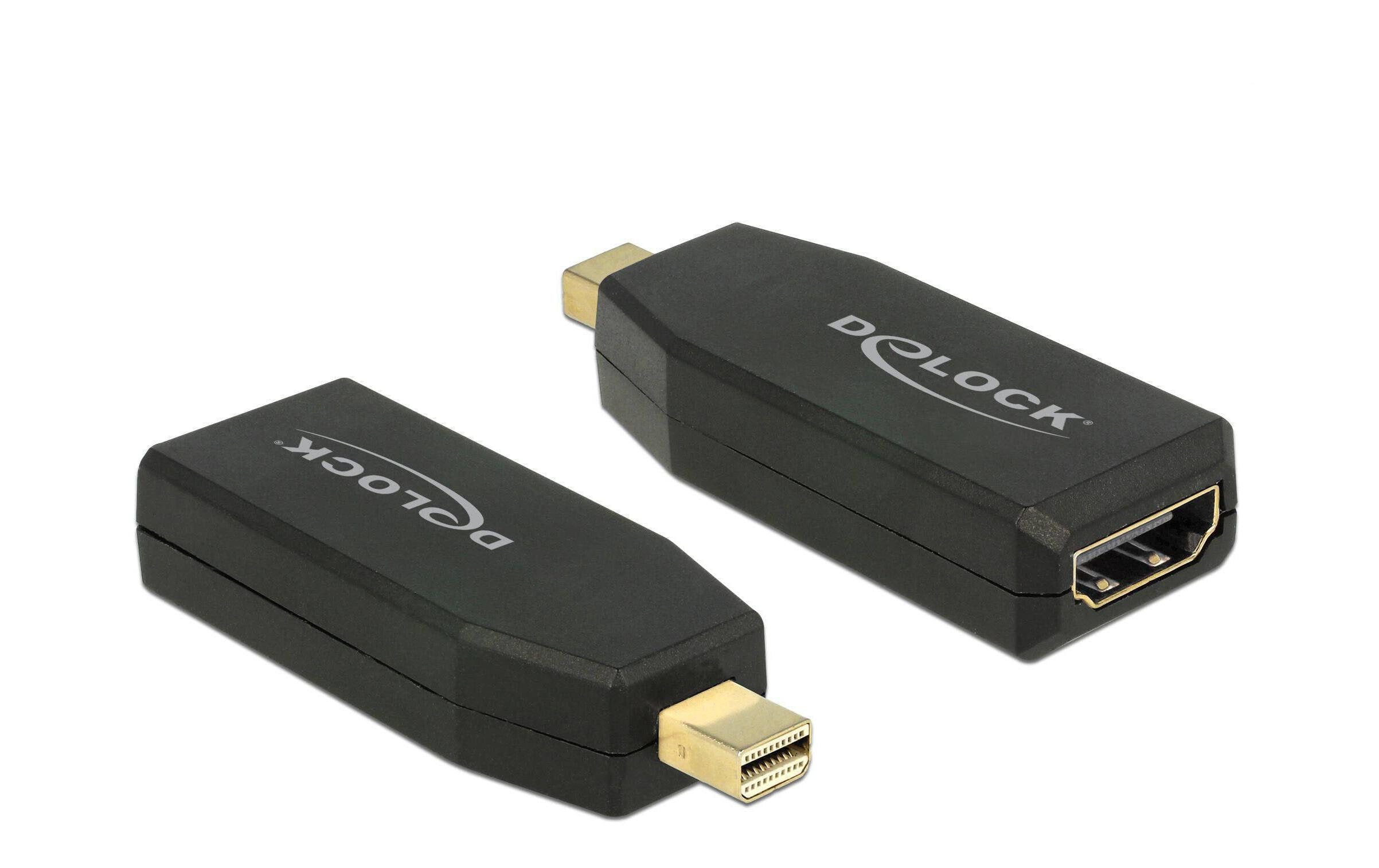 Monitoradapter Mini-DP Stecker- HDMI-Buchse schwarz, 4K Support, passiv