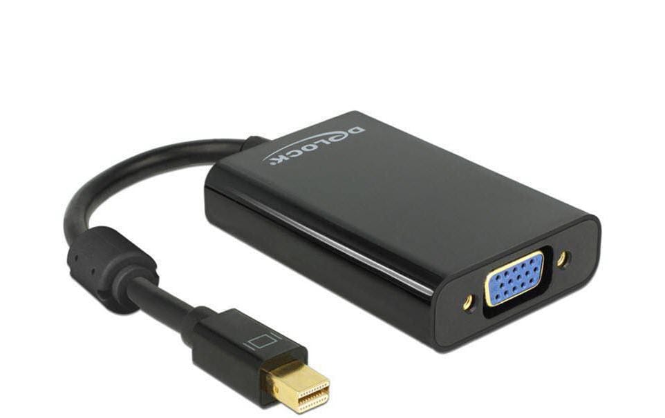 Mini-DisplayPort zu VGA Adapter mit Audio für Mac&Windows, Farbe:schwarz