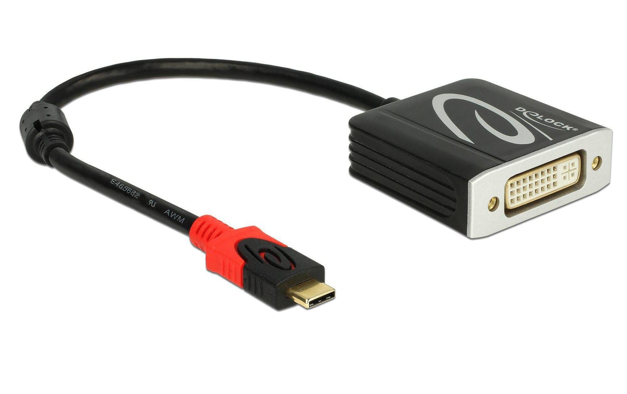Monitoradapter USB Typ-C zu DVI 4K bis 30Hz, schwarz, DP Alternate Mode