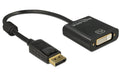 Monitoradapter DP zu DVI, passiv,4K Support DP Stecker zu DVI24+5-Bu 20cm, schwarz