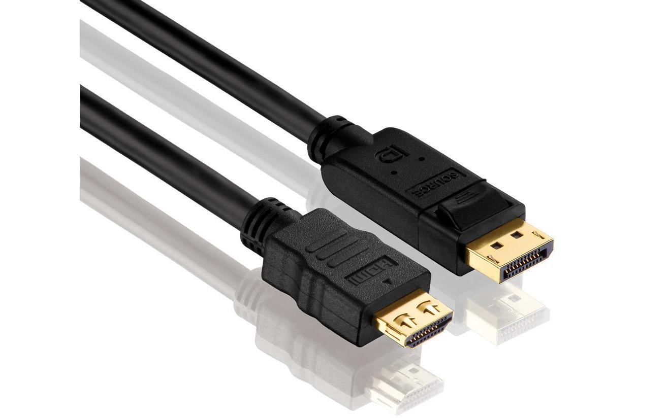 PureInstall, Adapterkabel DP/HDMI, 15.00m vergoldete Stecker