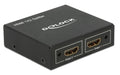 Delock Monitorsplitter HDMI/Bu - 2x HDMI/Bu aktiv verstärkt, Netzteil, 3840x2160@30Hz