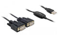Schnittstellen Adapter USB auf 2x Seriell DB9 Stecker, FTDI Chipsatz,