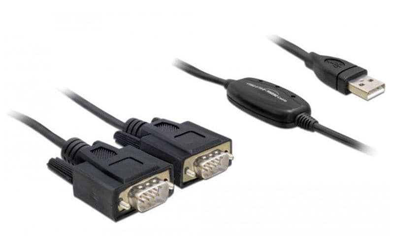 Schnittstellen Adapter USB auf 2x Seriell DB9 Stecker, FTDI Chipsatz,