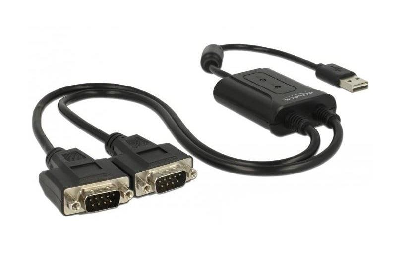 Delock Adapter USB-A>2x Seriell DB9 RS-232 USB 2.0