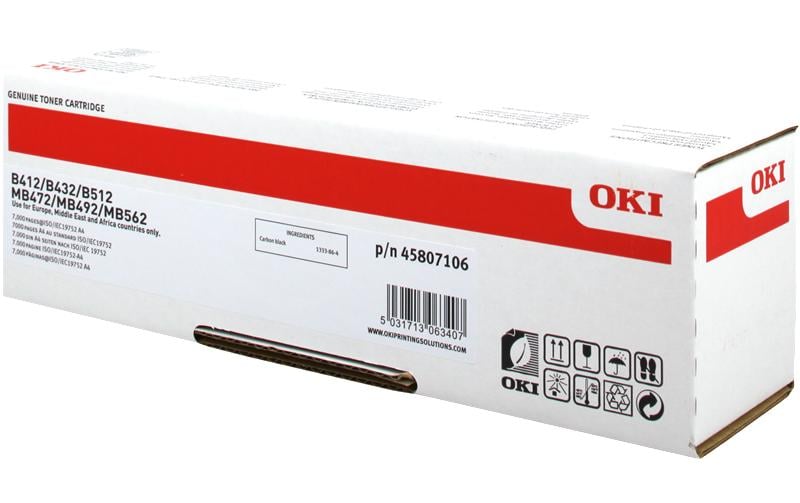 OKI Toner 45807106, schwarz 7000 Seiten bei 5% Deckung
