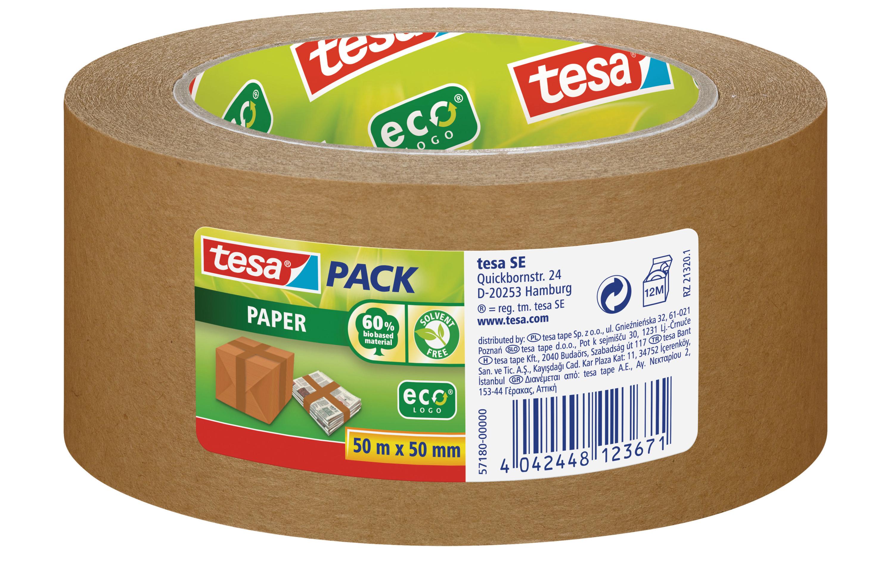 Tesa Paketband Paper ecoLogo braun, 50m x 50mm