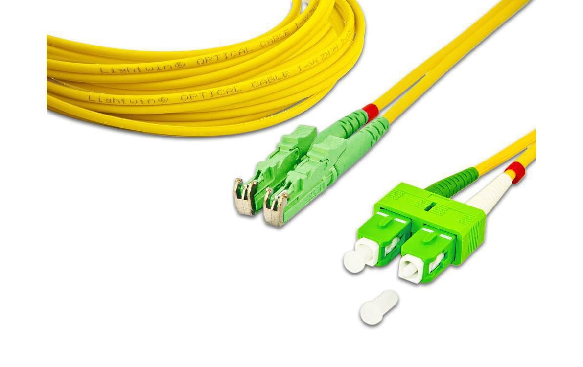 Lightwin LWL Duplex Patchkabel, Singlemode 9/125µm, E2/APC - SC/APC, OS1/OS2,  5.0m