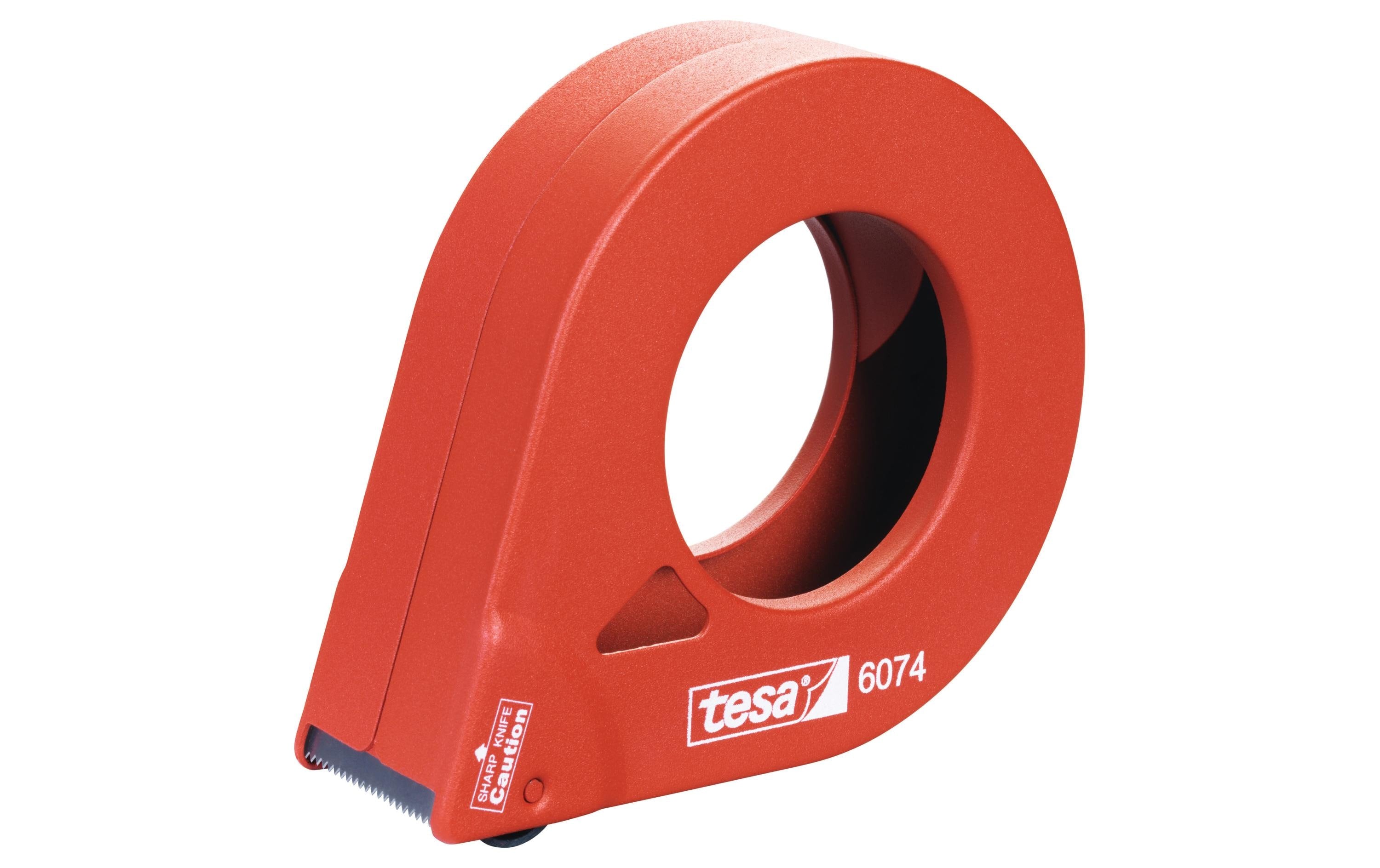 Tesa robuster Handabroller, orange für Rollenbreite bis zu 38mm