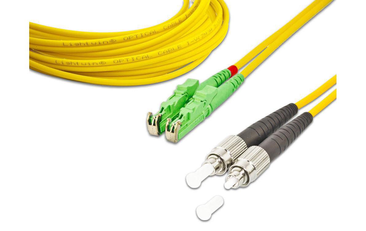 Lightwin LWL Duplex Patchkabel, 10.0m Singlemode 9/125µm, E2000/APC-FC, OS2