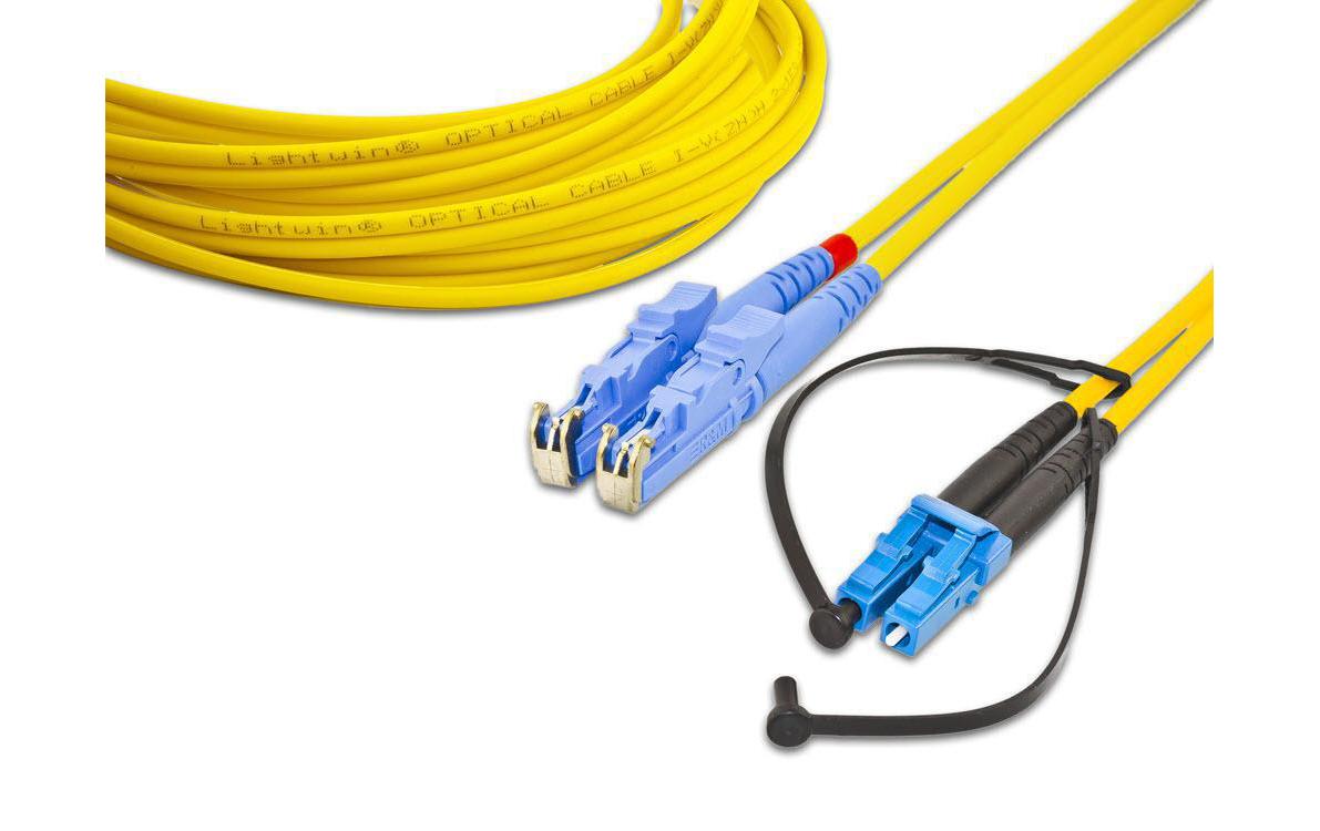 Lightwin LWL HQ Duplex Patchkabel, 1m Singlemode 9/125µm, E2000-LC, OS2